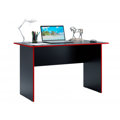 Письменный стол  Милан-5 Черный с красной кромкой