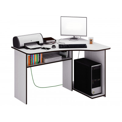 Компьютерный стол  Триан-1 Белый, Правый