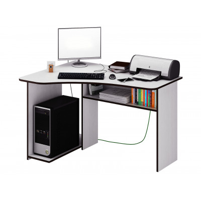 Компьютерный стол  Триан-1 Белый, Левый