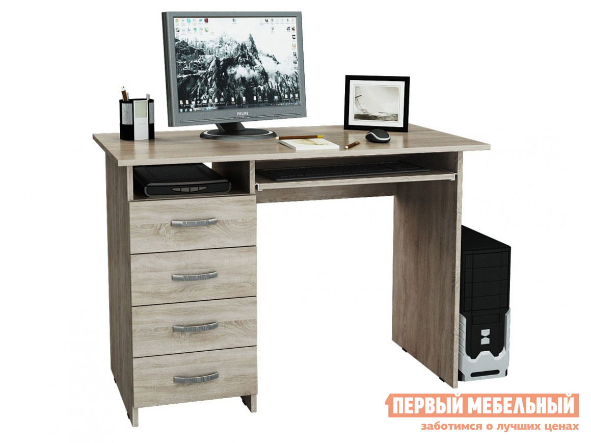 

Компьютерный стол Стол письменный Милан-3 (0120) Дуб Сонома, Светлое дерево, Стол письменный Милан-3 (0120) Дуб Сонома