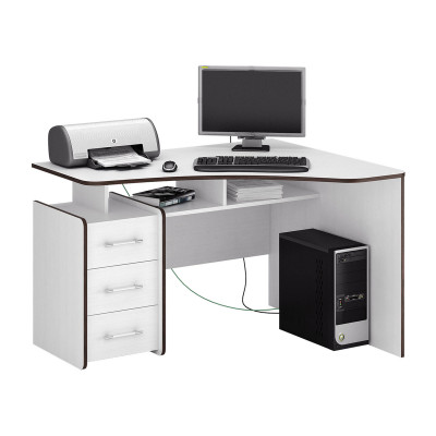 Компьютерный стол  Триан-5 Белый, Правый