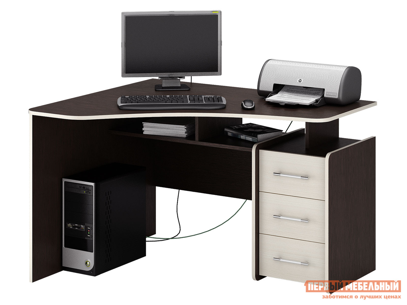 Компьютерный стол  Триан-5 Венге / Дуб Молочный, Левый МФ Мастер 41748