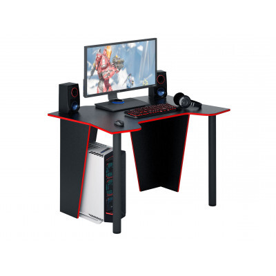 Компьютерный стол  Страйкер-2 Черный с красной кромкой