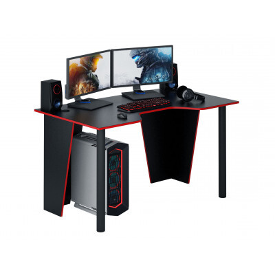 Компьютерный стол  Форсаж-2 Черный с красной кромкой