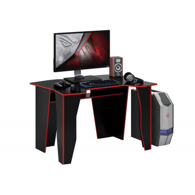 Компьютерный стол  Страйкер-1 Черный с красной кромкой