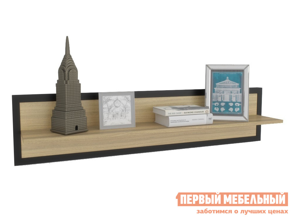 

Настенная полка Полка навесная Лофт Дуб сонома / Черный, Светлое дерево, Полка навесная Лофт Дуб сонома / Черный