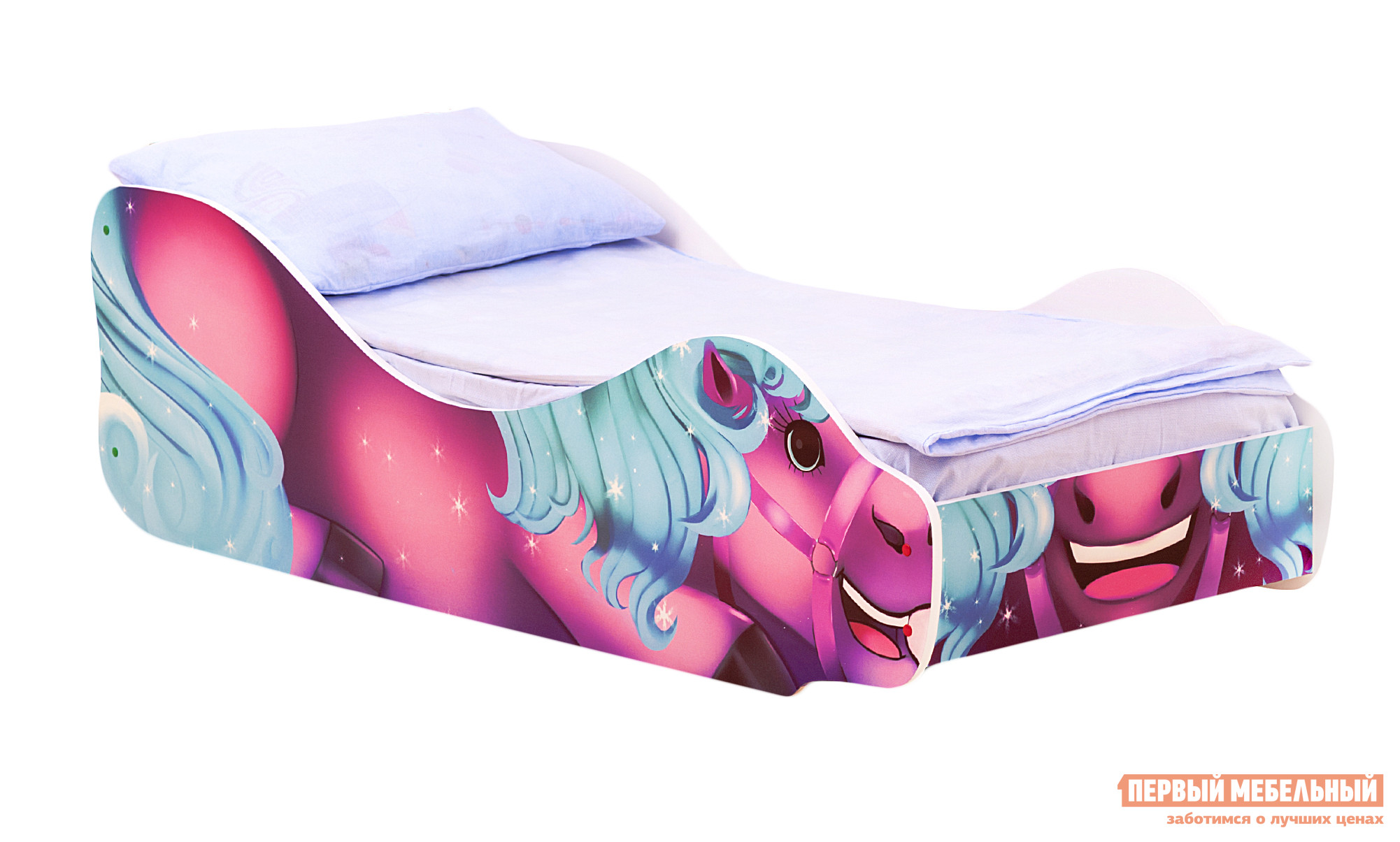 Фото Кровать-машина Бельмарко Пони Нюша Розовый, Без матраса. Купить с доставкой