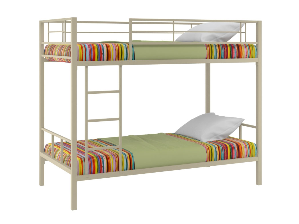 Двухъярусная детская металлическая кровать с лестницей
