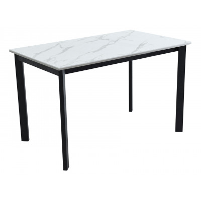 Кухонный стол  Пуэрто Белый камень / Черный муар