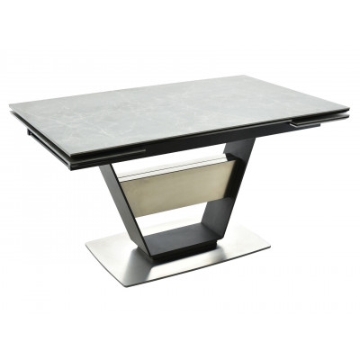Кухонный стол  Мальта Bayona grey / Черный, металл