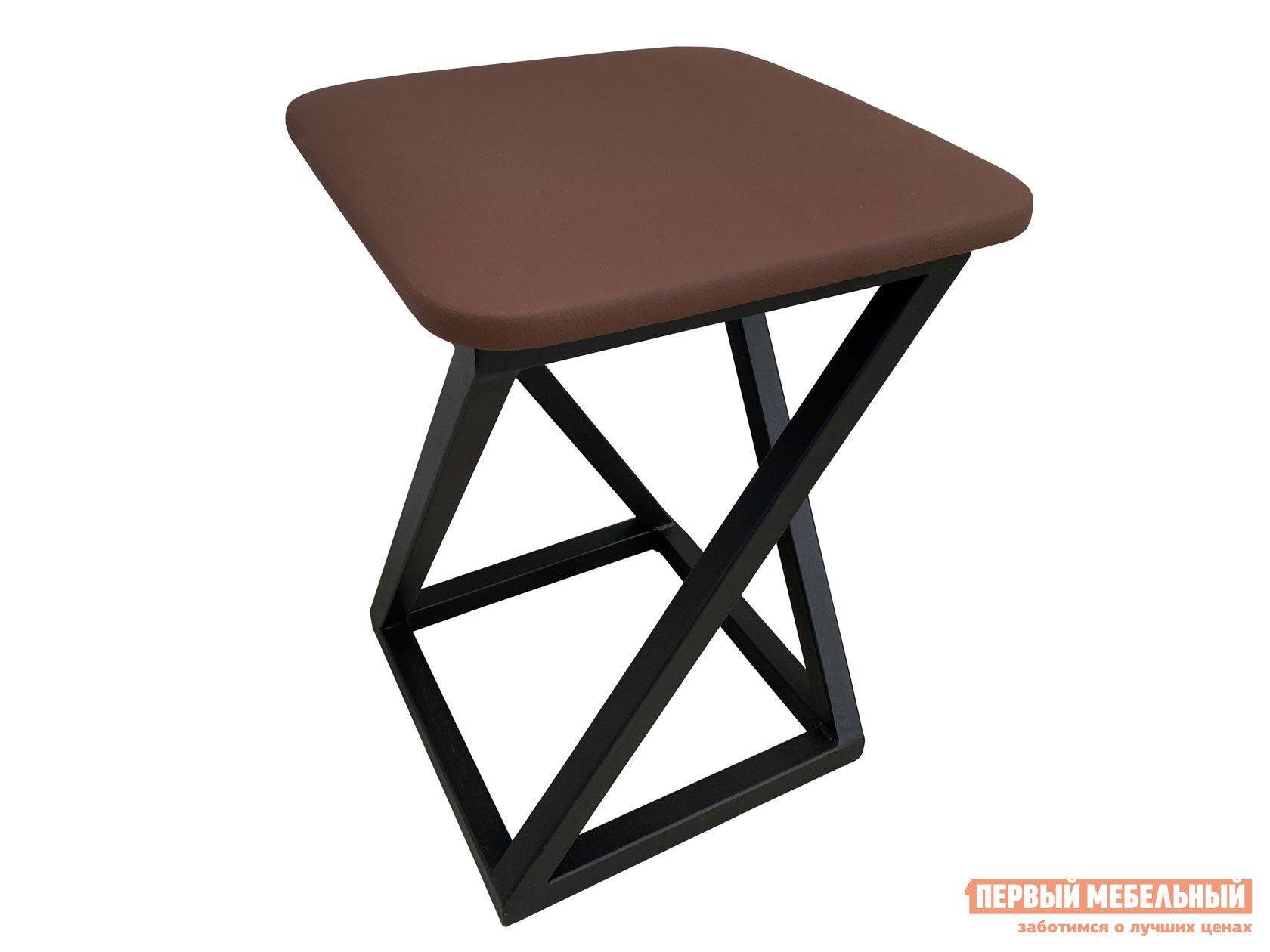 Табурет  Саен 6 Черный, металл / Коричневый, экокожа