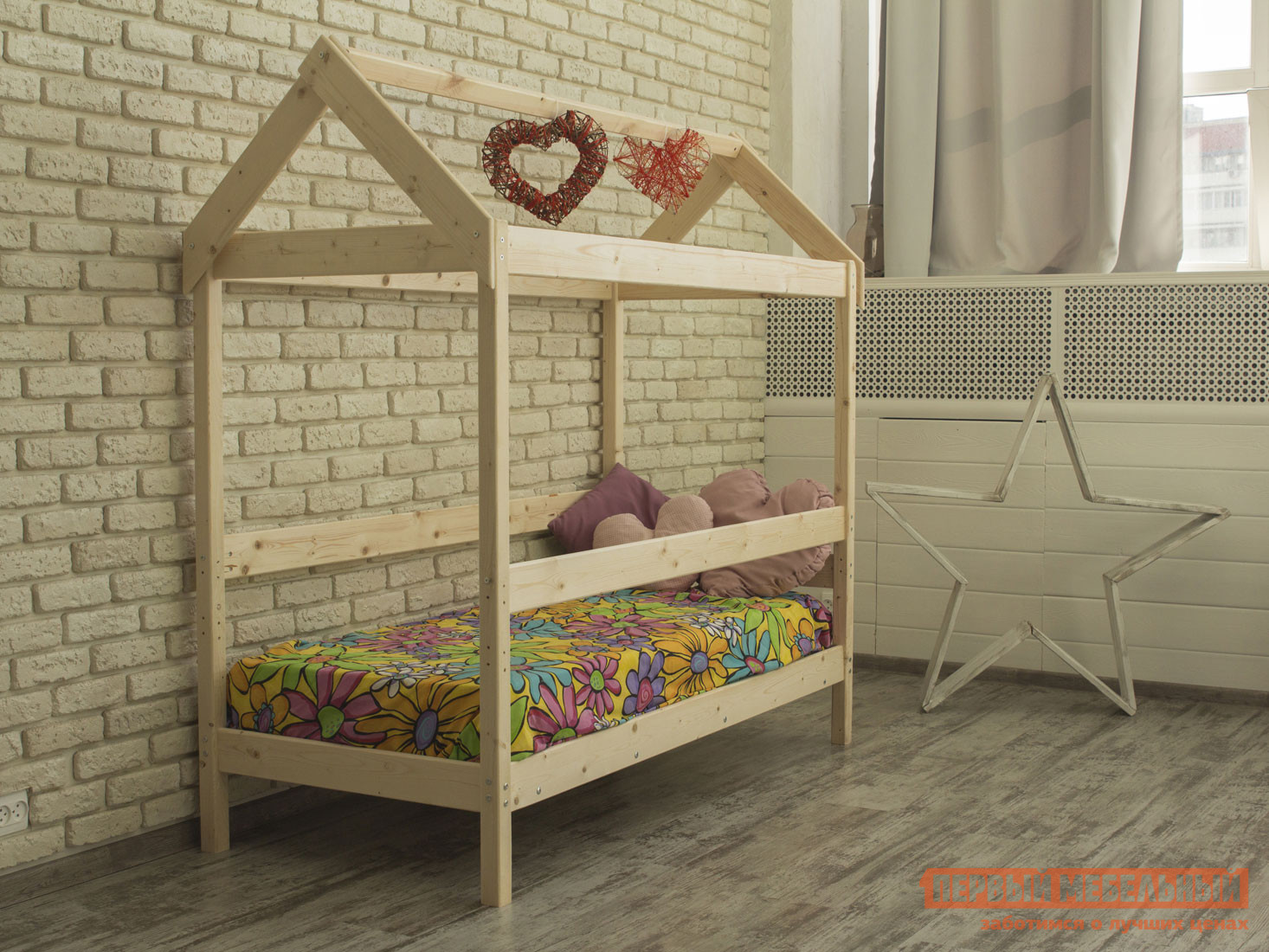 Детская кровать  Вингс Натуральный, 80х160 см от Первый Мебельный