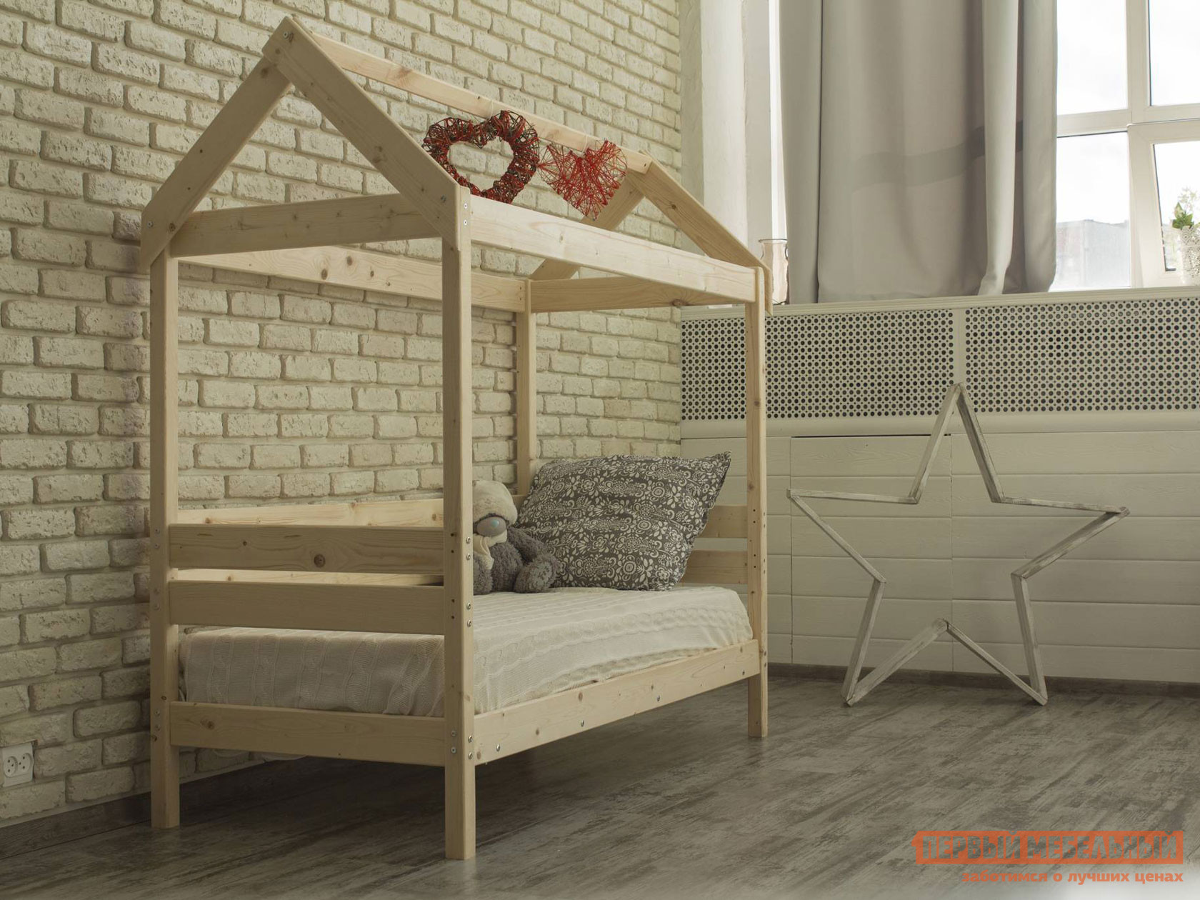 Детская кровать  Вингс Натуральный, 70х190 см от Первый Мебельный