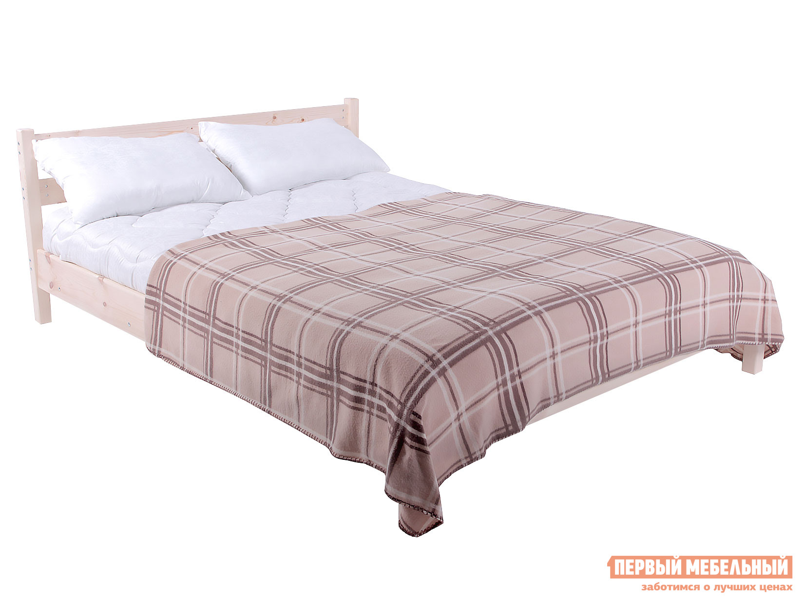 Односпальная кровать  Инга Массив Сосны 120х200 см, Натуральный