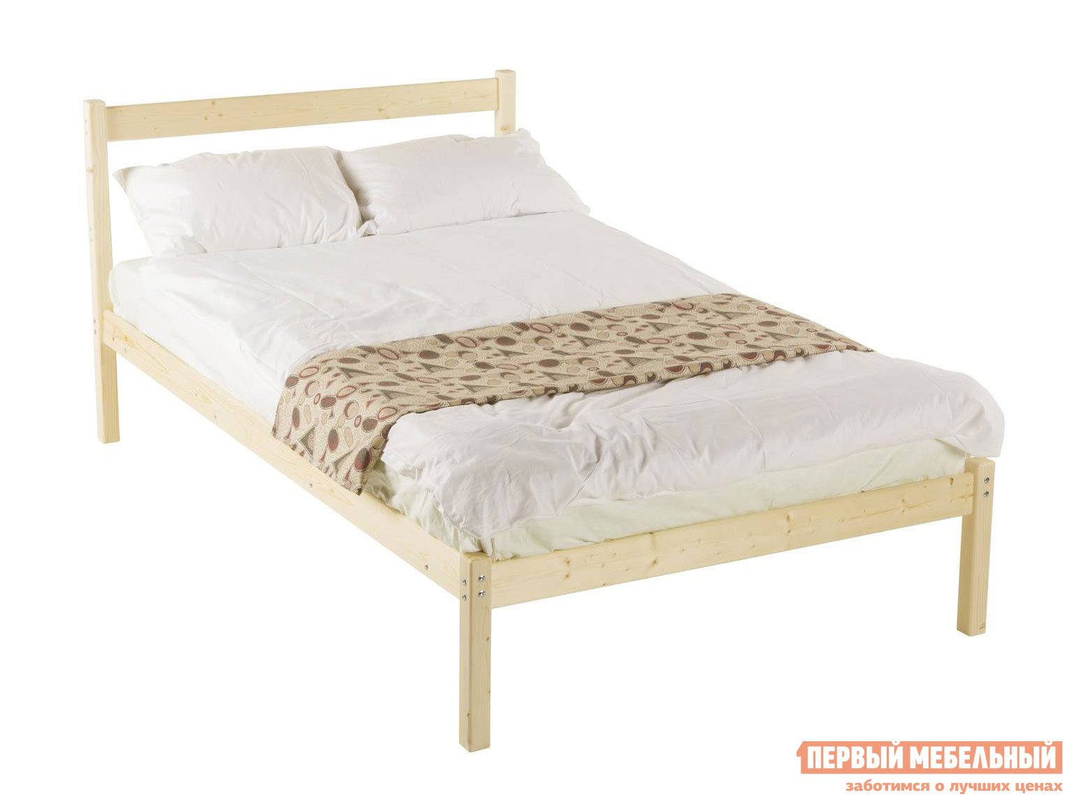 Односпальная кровать  Таскано Массив Сосны Натуральный, 120х200 см