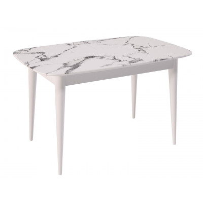 Кухонный стол  Стол Kenner W1250 Белый / Мрамор белый