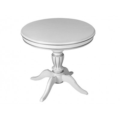 Кухонный стол  Стол Альт-1 ЛАЙТ 850(1150) Белая эмаль / Патина серебро