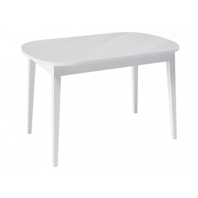 Кухонный стол  KENNER 1300М Белый / Стекло белое