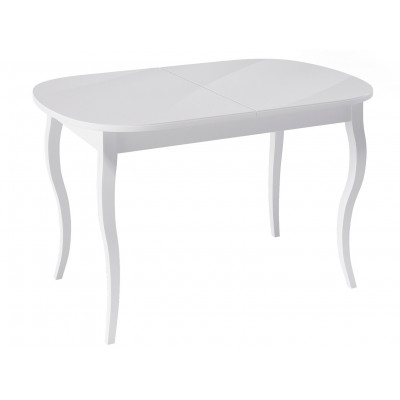 Кухонный стол  KENNER 1300C Белый / Стекло белое