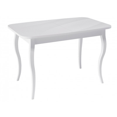 Кухонный стол  KENNER 1200С Белый / Стекло белое
