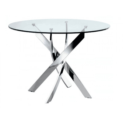 Кухонный стол  Стол Kenner R1000 Хром, металл / Прозрачный, стекло