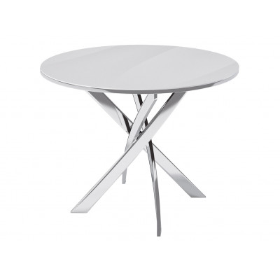 Кухонный стол  Стол Kenner R1000 Хром, металл / Белый, стекло