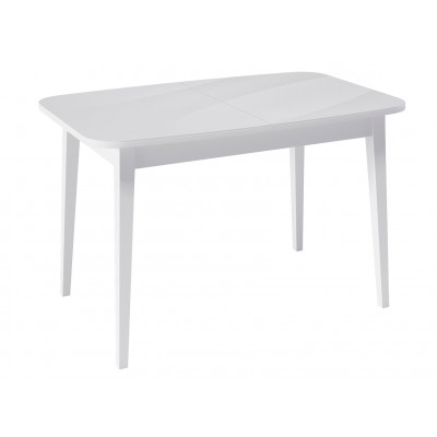 Кухонный стол  Стол KENNER 1200М Белый / Белый сатин, стекло