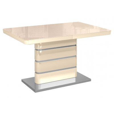 Кухонный стол  Стол Альфа Крем глянец / Металлик, 1400 мм