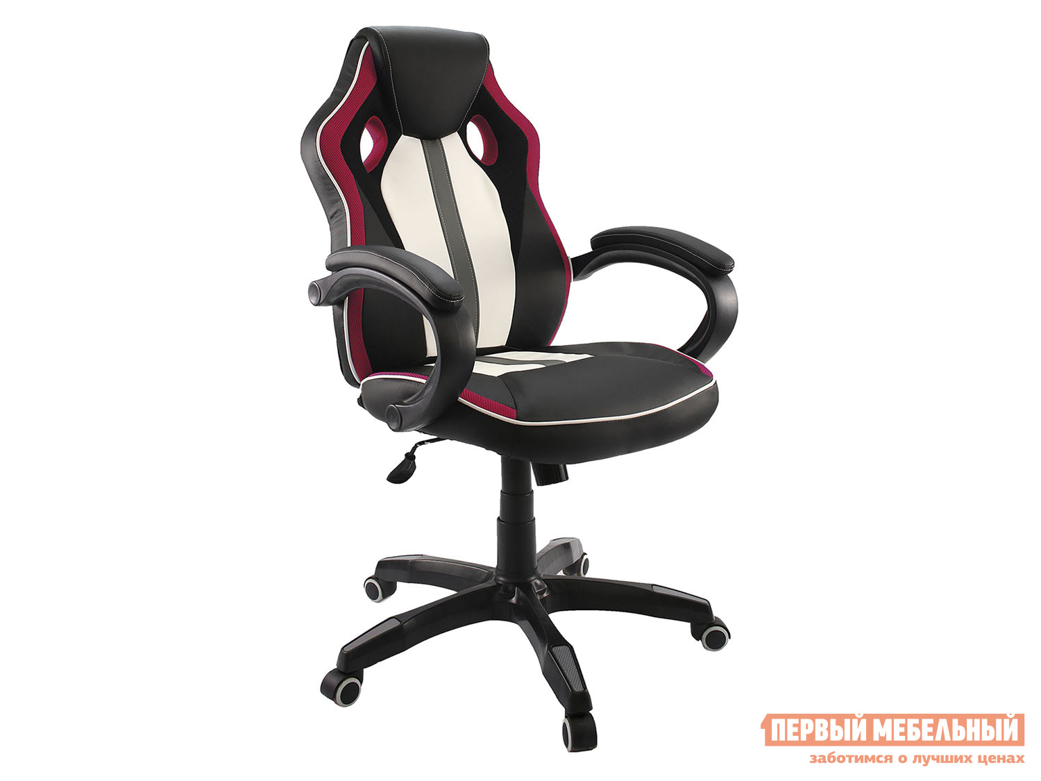 Игровое кресло  Dikline KD35 Черный, иск.кожа / Красный, сетка TW