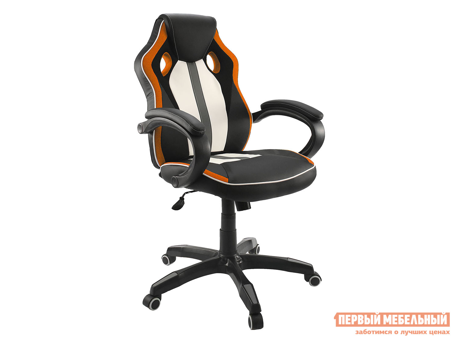 Игровое кресло  Dikline KD35 Черный, иск.кожа / Оранжевый, сетка TW