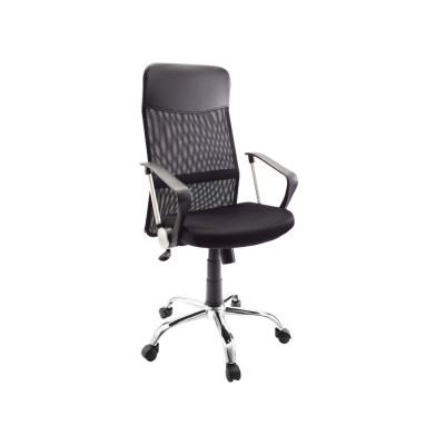Офисное кресло  Офисное кресло Dikline SN10 Черный кожзам, сетка TW