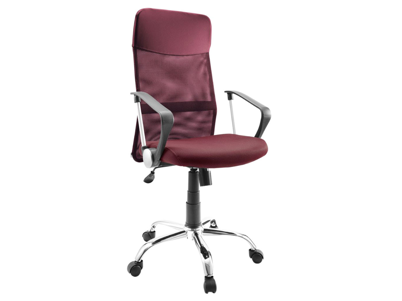 Офисное кресло  Офисное кресло Dikline SN10 Бордовый кожзам, сетка TW