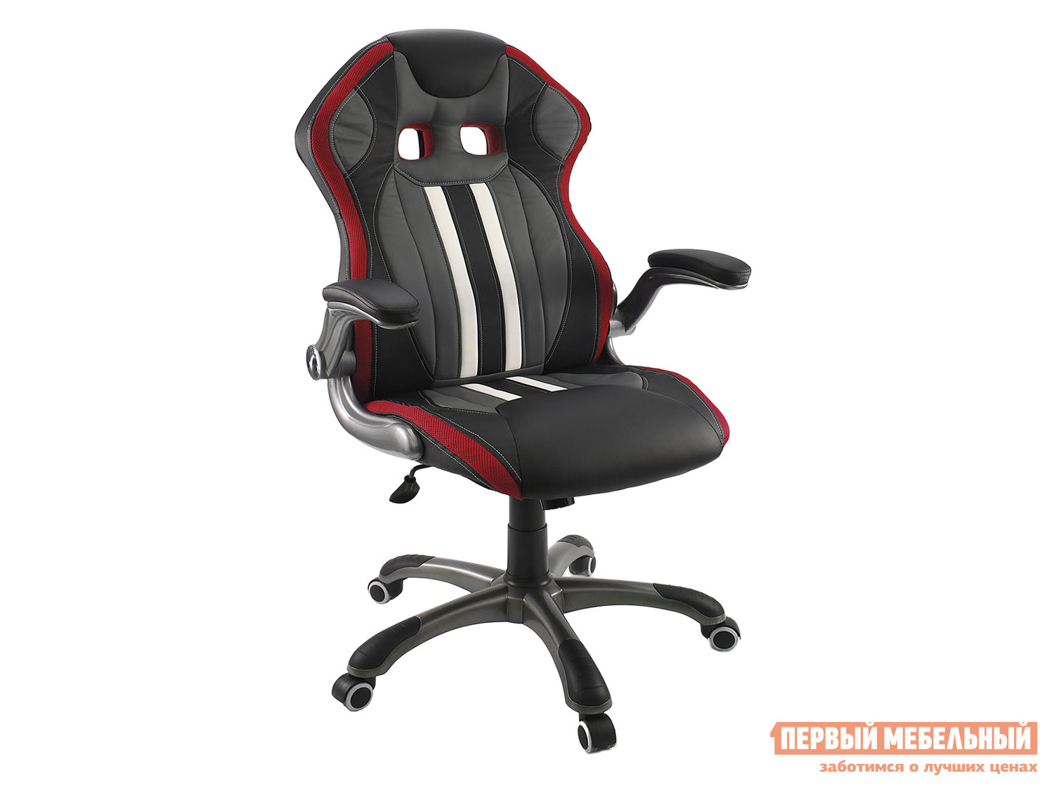 Игровое кресло  Dikline KD37 Черный, иск.кожа / Красный, сетка TW