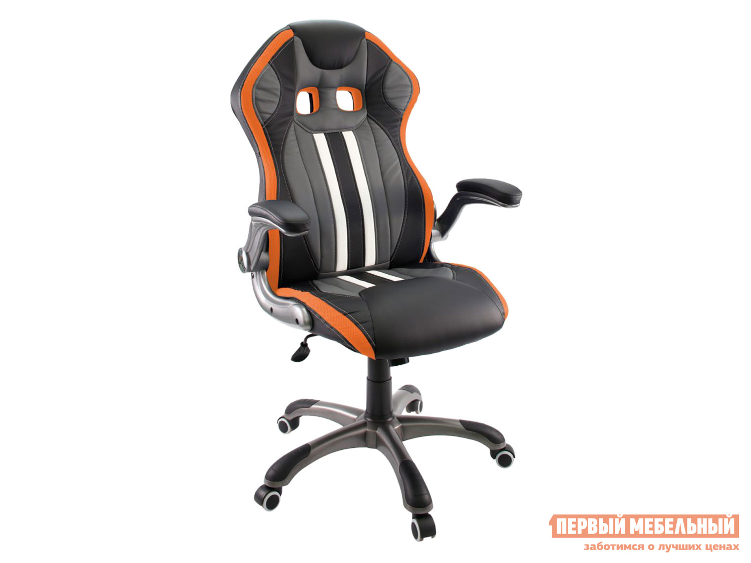 Игровое кресло  Dikline KD37 Черный, иск.кожа / Оранжевый, сетка TW