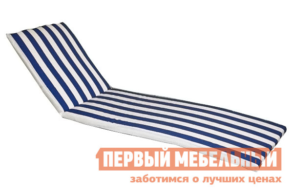Матрас для шезлонга ЛетоЛюкс Бриз для лежака Белый / Синий