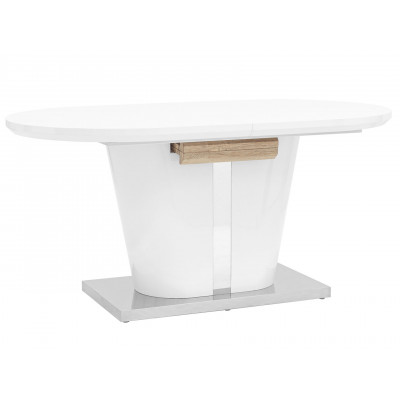 Кухонный стол  Стол обеденный Мулен, раскладной DT-44-160-HGW DUAL Белый глянцевый / Cветлое дерево