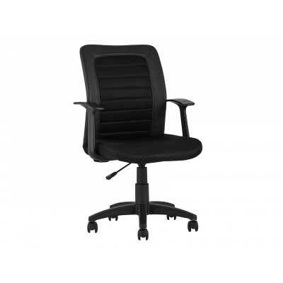 Офисное кресло  Кресло офисное TopChairs Blocks Черный, экокожа, Черный-черный, сетка