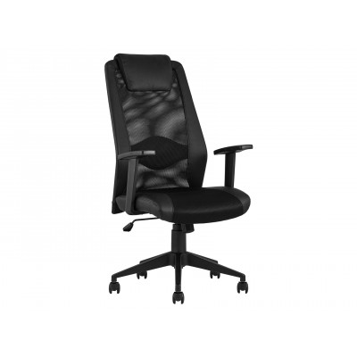 Офисное кресло  Кресло офисное TopChairs Studio Черный, экокожа / Черный, сетка