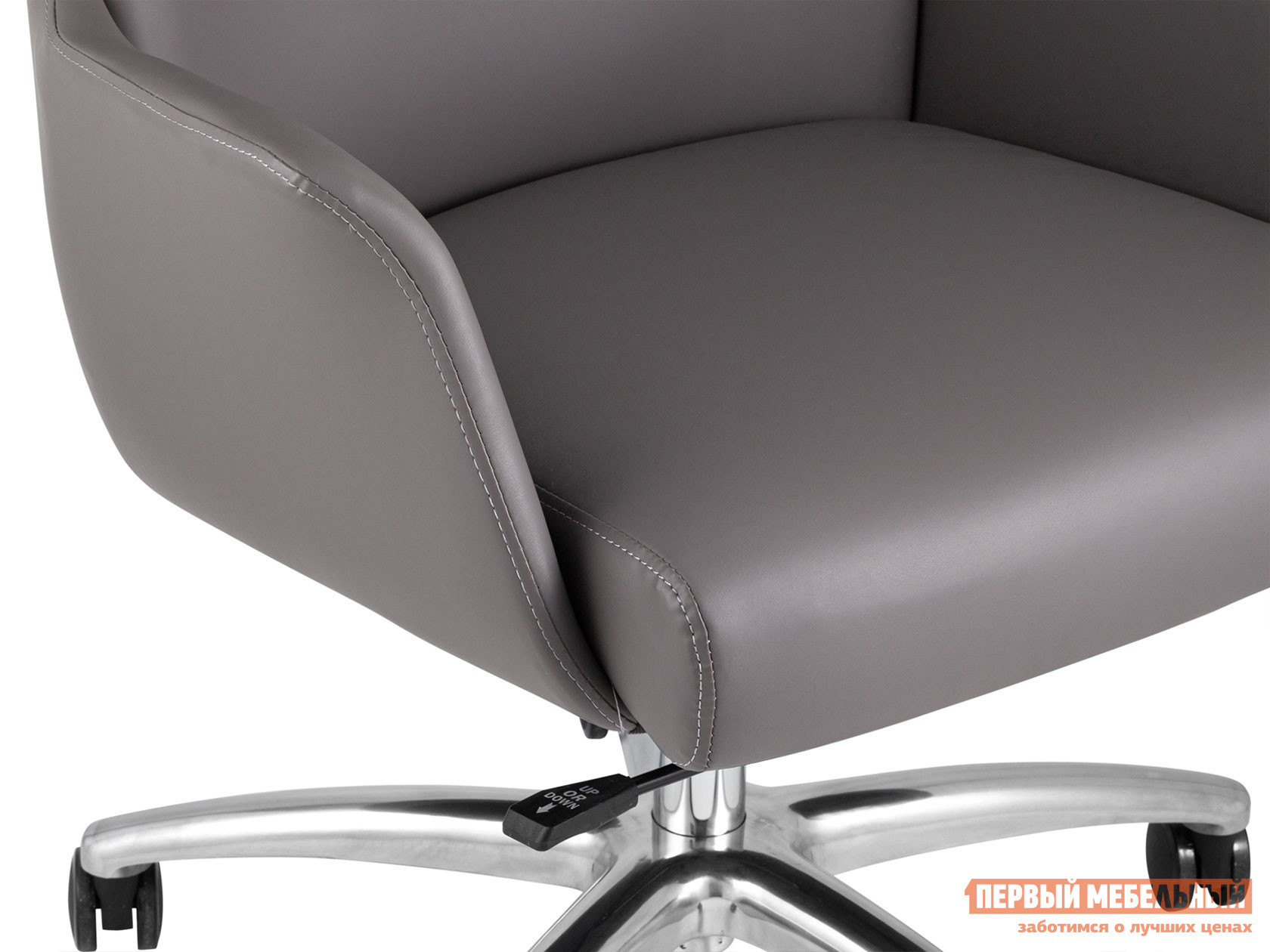 Кресло руководителя  TopChairs Viking Серый, экокожа от Первый Мебельный