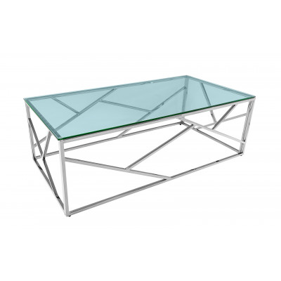 Журнальный столик  ECT-015-RG Прозрачное стекло / Сталь, серебро