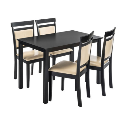 Обеденная группа для столовой и гостиной  Обеденная группа MODIS (стол и 4 стула) Бежевый, кожзам / Капучино