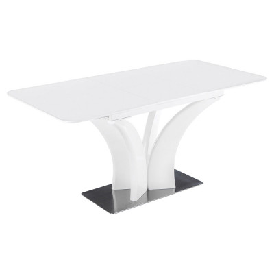 Кухонный стол  11190 Кухонный стол Horns 120 Белый, МДФ / Белый, стекло / Серебристый, металл