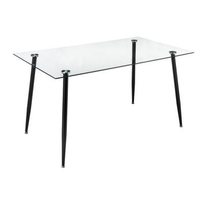 Кухонный стол  Rober Прозрачное стекло / Черный, металл