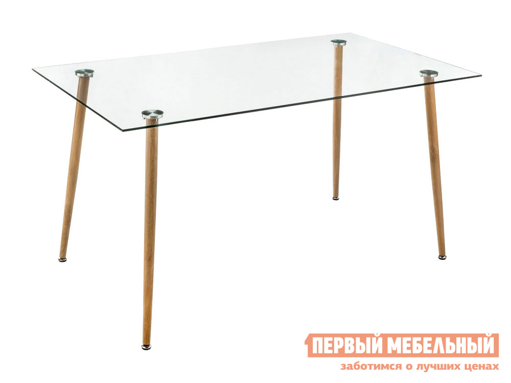 Кухонный стол  Rober Прозрачное стекло / Дерево, металл с пленкой Лайфмебель 130635