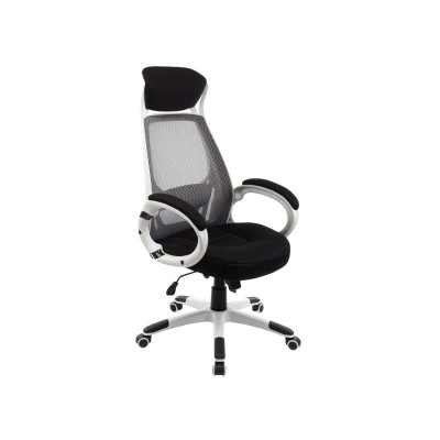 Кресло руководителя  Burgos Белый, пластик / Серый, сетка / Черный, ткань