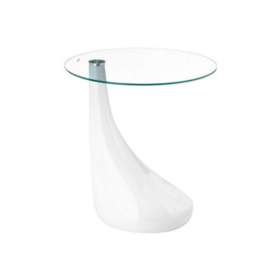 Журнальный столик  Gota Прозрачное стекло / Белый, пластик