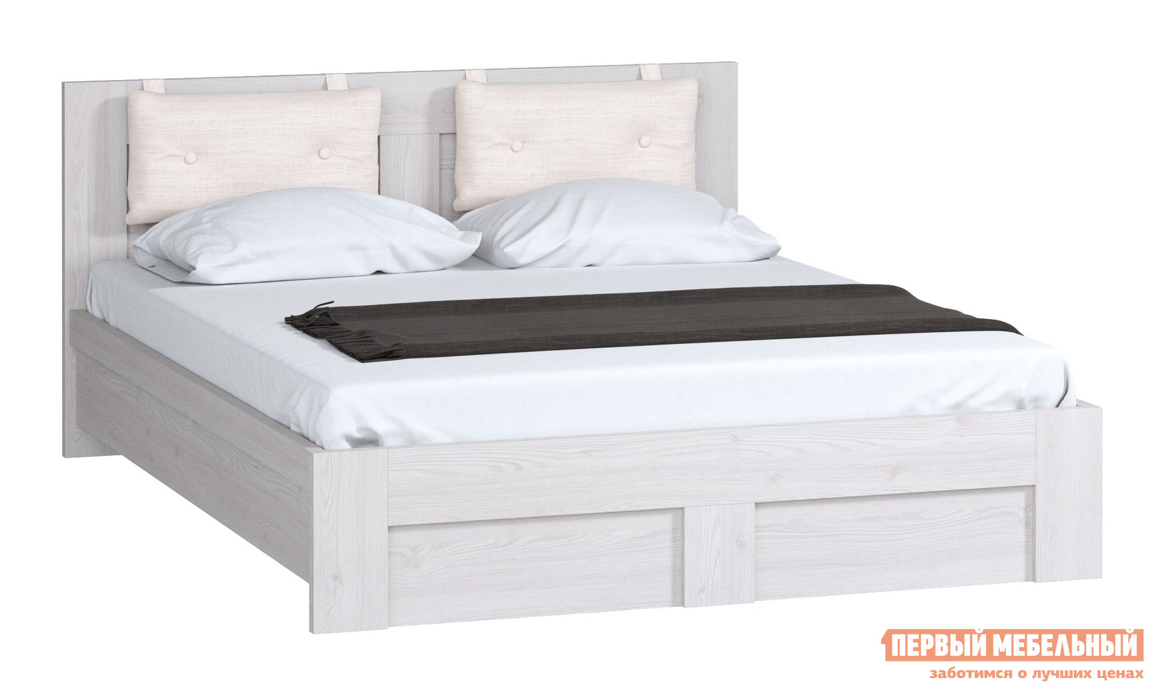 Полутороспальная кровать WOODCRAFT Кровать 1400 мм Белая лиственница, С основанием