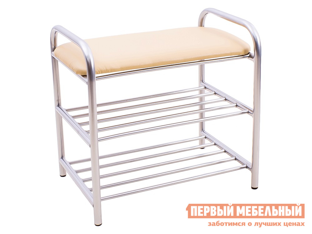 

Обувница Подставка под обувь с сидением Каркас металлик / Обивка кремовый, Белый, Подставка под обувь с сидением Каркас металлик / Обивка кремовый