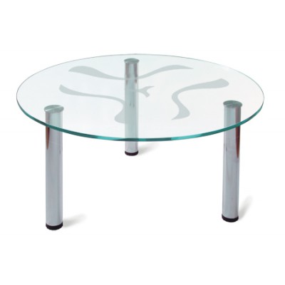 Журнальный столик  Робер-6М  Металлик / Прозрачное стекло