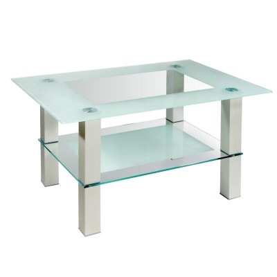 Журнальный столик  Кристалл-2 Металлик / Прозрачное стекло